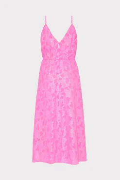 MILLY Jumpsuits & Rompers-Lurex Jacquard Spaghetti Strap Cover-Up Pink