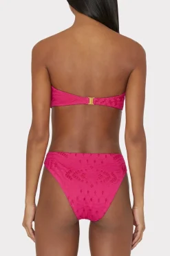MILLY Jumpsuits & Rompers-Margot Lace Eyelet Bikini Bottom Pink