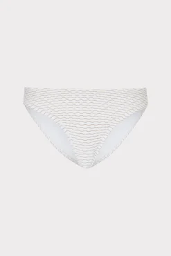 MILLY Jumpsuits & Rompers-Margot Textured Waves Bikini Bottom White