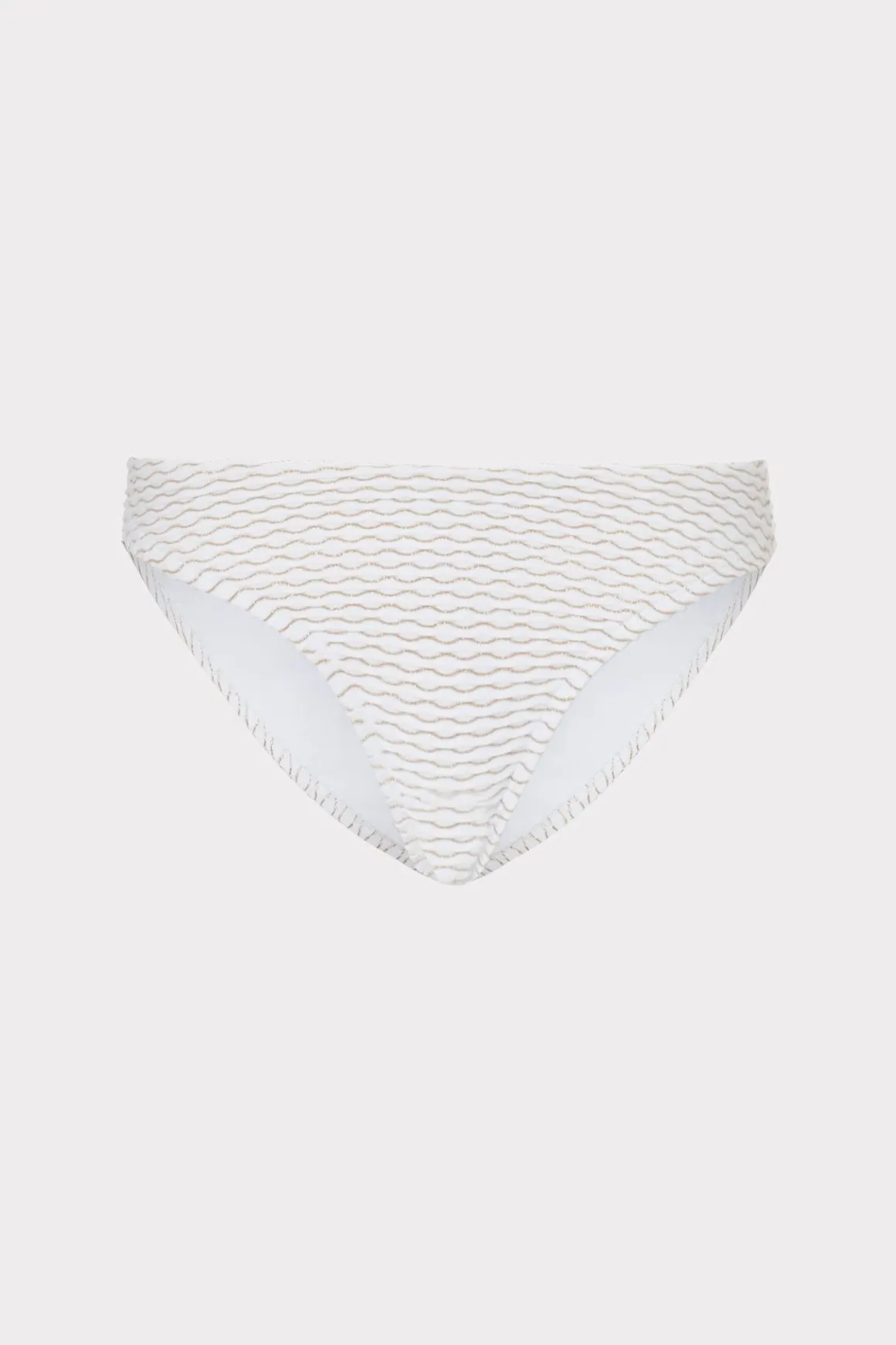 MILLY Bikinis-Margot Textured Waves Bikini Bottom White