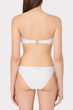 MILLY Bikinis-Margot Textured Waves Bikini Bottom White