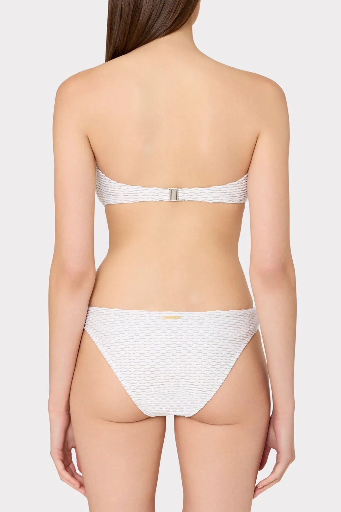 MILLY Bikinis-Margot Textured Waves Bikini Bottom White