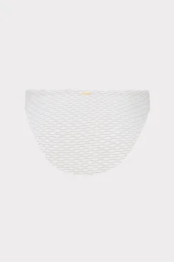 MILLY Bikinis-Margot Textured Waves Bikini Bottom White