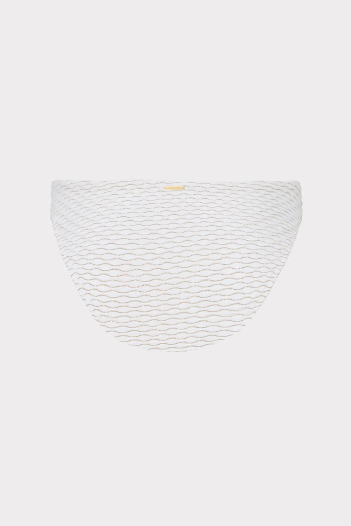 MILLY Bikinis-Margot Textured Waves Bikini Bottom White