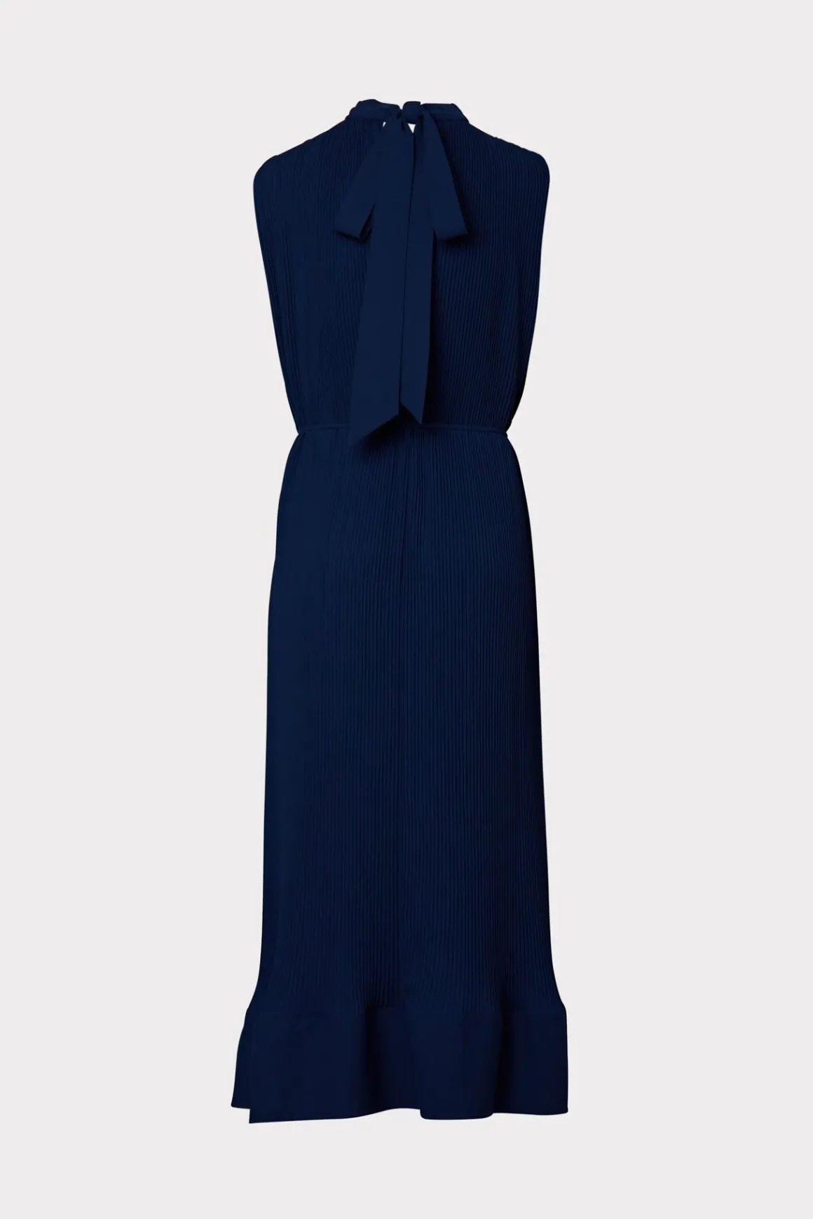 MILLY Day Dresses-Melina Solid Pleated Dress Navy