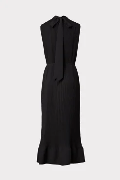 MILLY Jumpsuits & Rompers-Melina Solid Pleated Dress Black