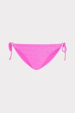 MILLY Bikinis-Metallic Ring Bikini Bottom Fuchsia/Silver