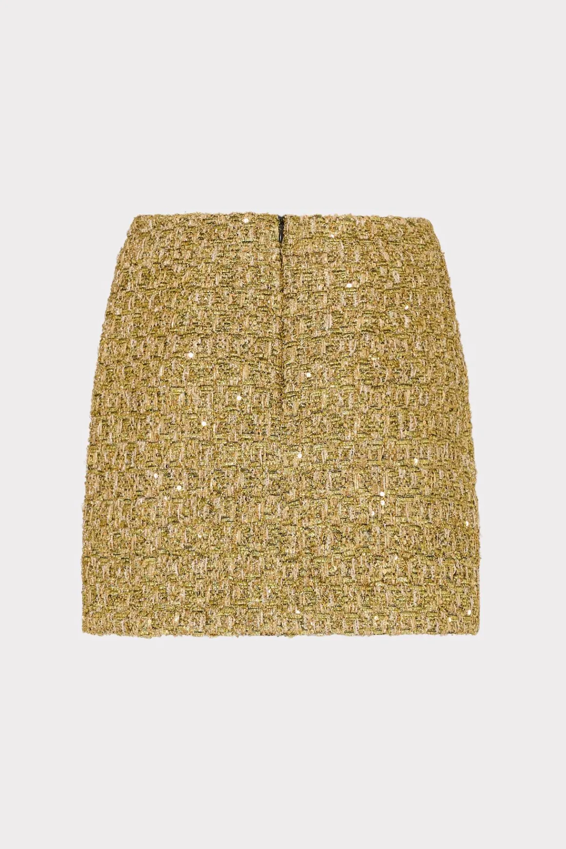 MILLY Skirts-Metallic Tweed Modern Mini Skirt Gold