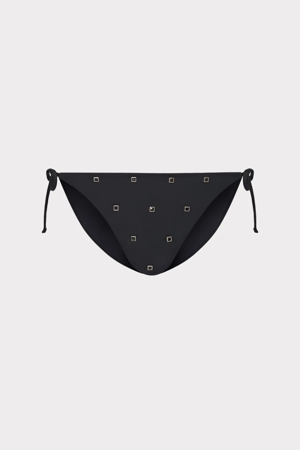 MILLY Jumpsuits & Rompers-Millie Diamond Heat Set String Bikini Bottom Black