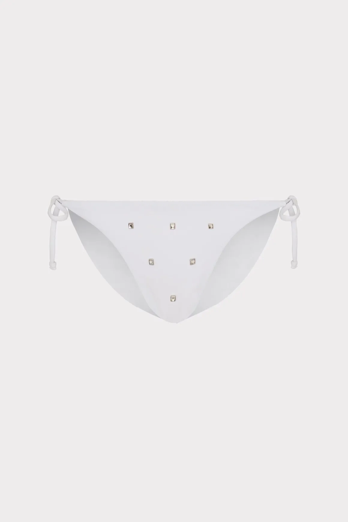 MILLY Jumpsuits & Rompers-Millie Diamond Heat Set String Bikini Bottom White