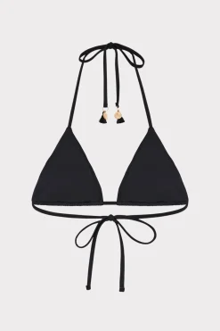 MILLY Jumpsuits & Rompers-Millie Diamond Heat Set Triangle Bikini Top Black