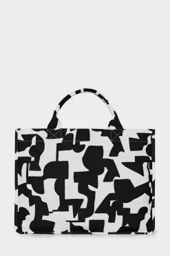 MILLY Beach Totes- Mimi Tote Bag Black/Ecru