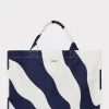 MILLY Beach Totes-Mimi Canvas Tote Ecru/Navy