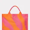 MILLY Accessories-Mimi Canvas Tote Milly Pink/Tangerine