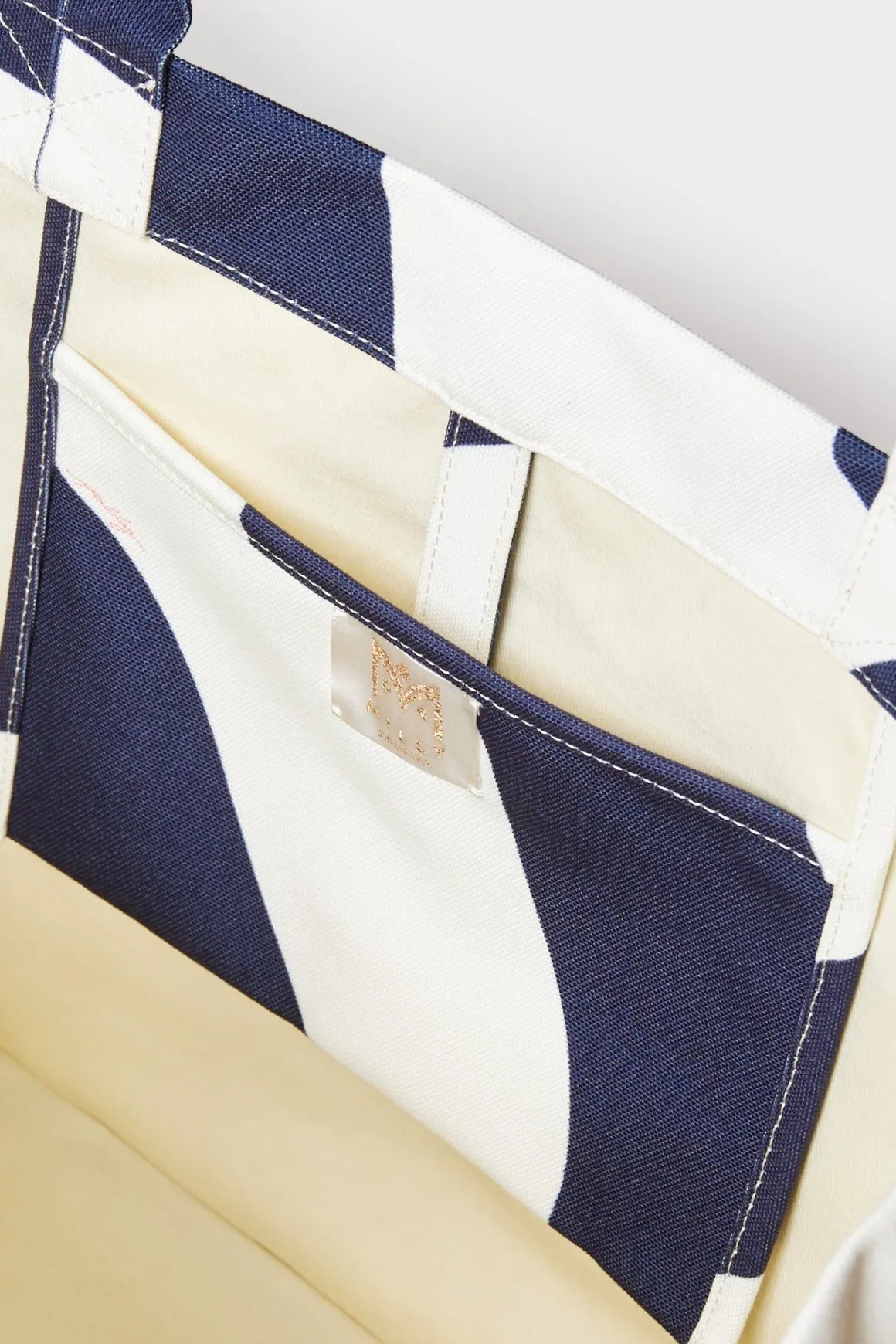 MILLY Jumpsuits & Rompers-Mimi Canvas Tote Ecru/Navy