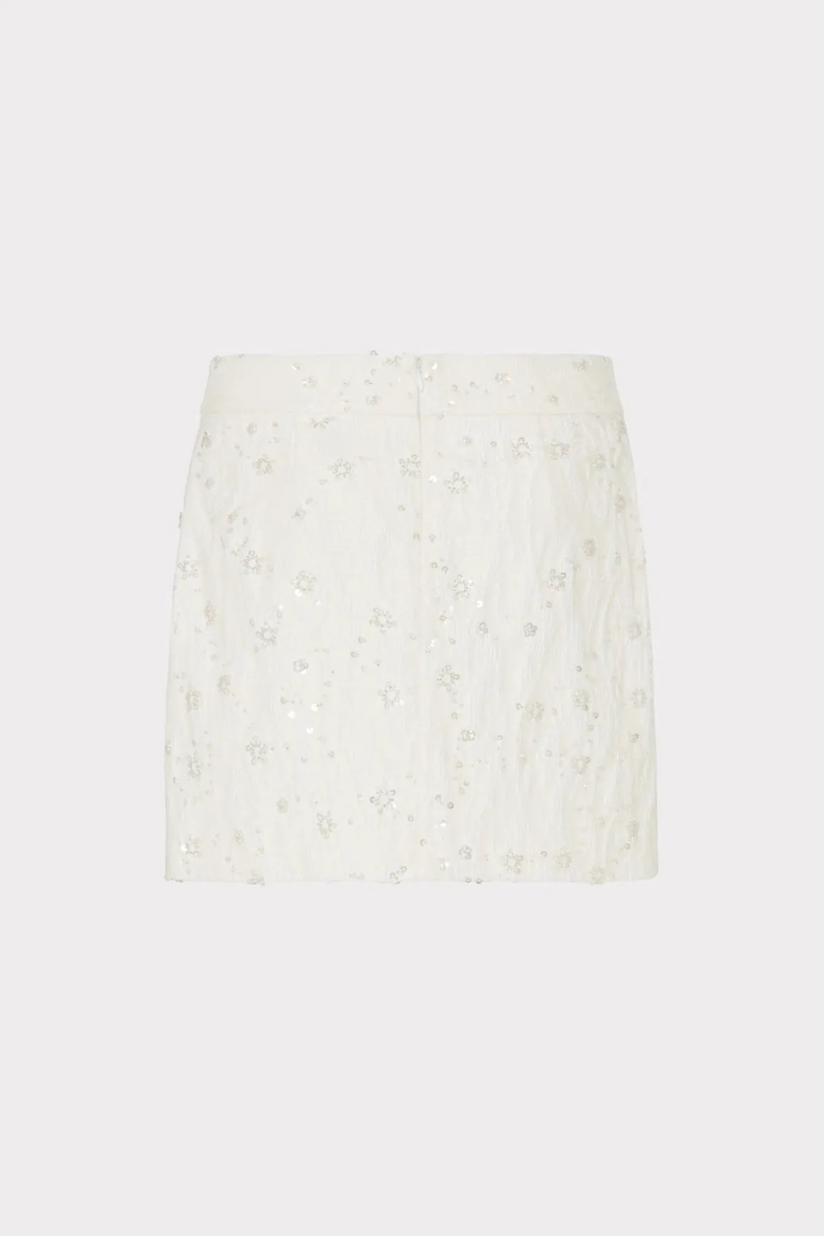 MILLY Skirts-Modern Mini Beaded Skirt Ecru