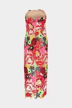 MILLY Jumpsuits & Rompers-Multi Color Lace Dress Red Multi