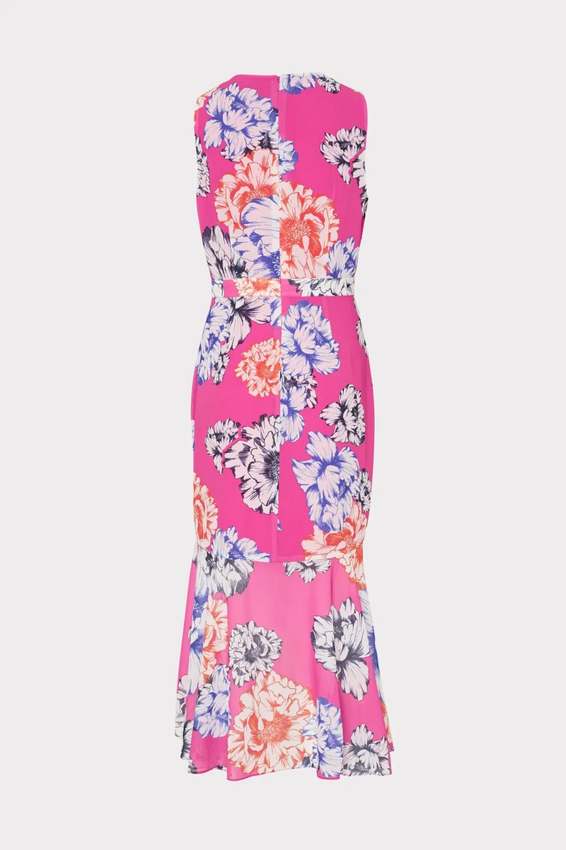 MILLY Pink Dresses-Nanci Petals In Bloom Ruffle Dress Pink Multi