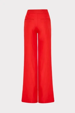 MILLY Jumpsuits & Rompers-Nash Viscose Twill Pants Red