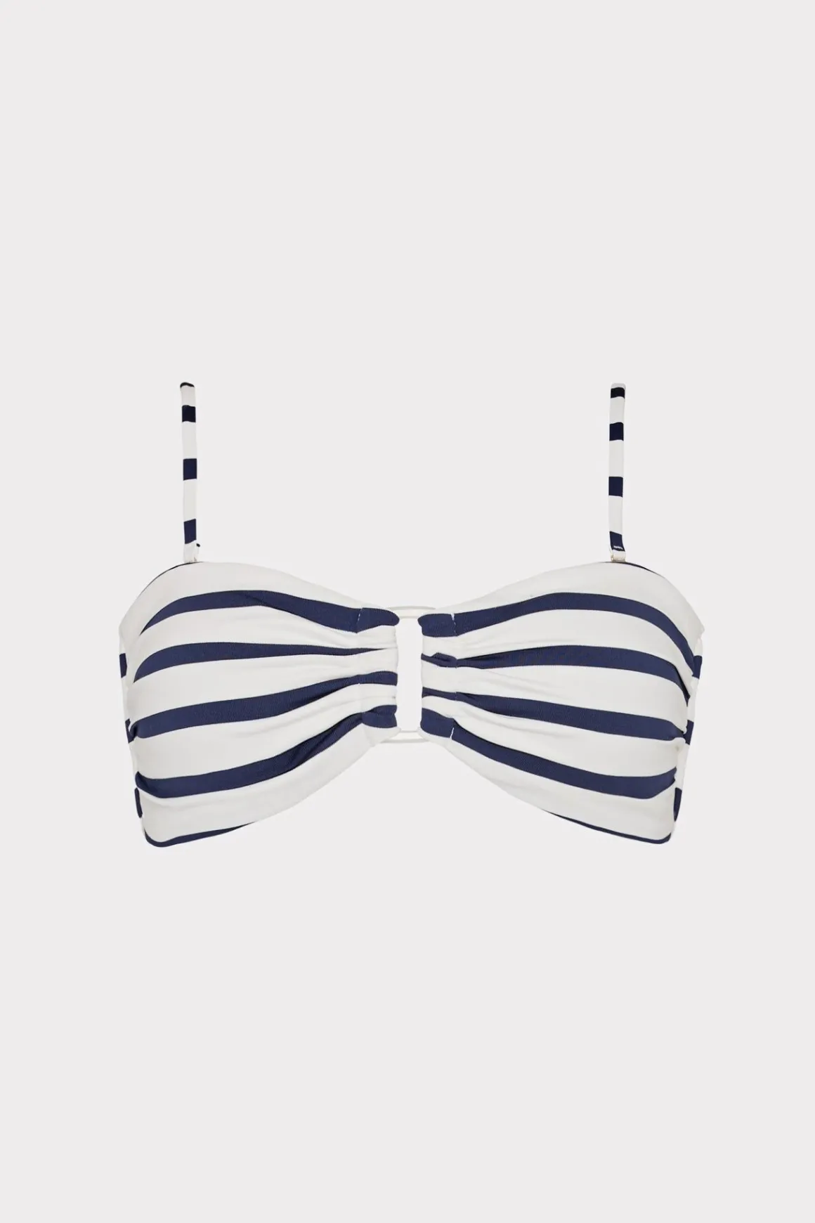 MILLY Jumpsuits & Rompers-Nautical Stripe Bikini Top Navy/White