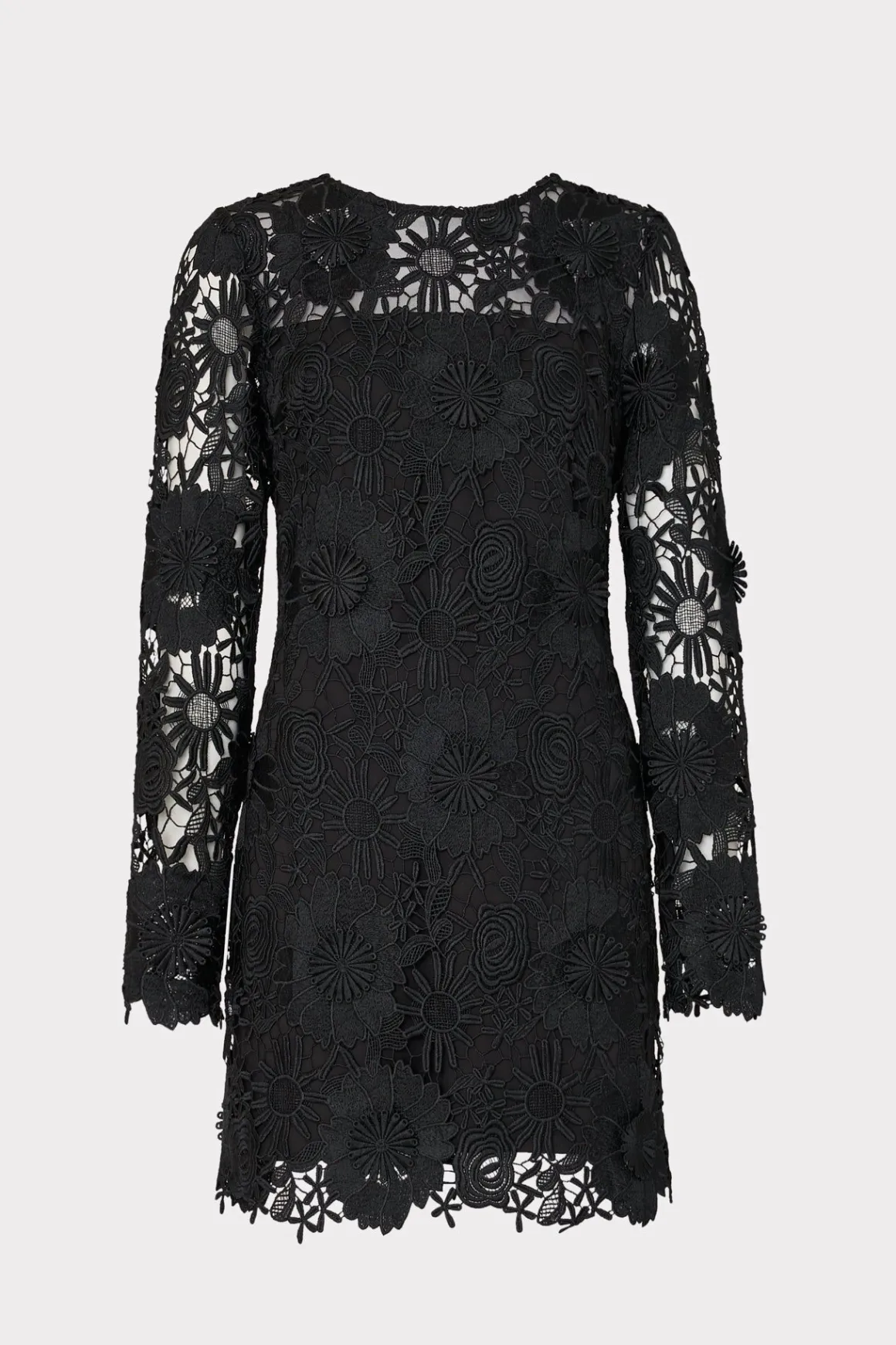 MILLY Little Black Dresses-Nessa 3D Lace Dress Black