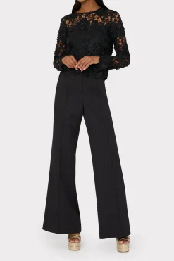 MILLY Tops-Nori 3D Lace Shirt Black