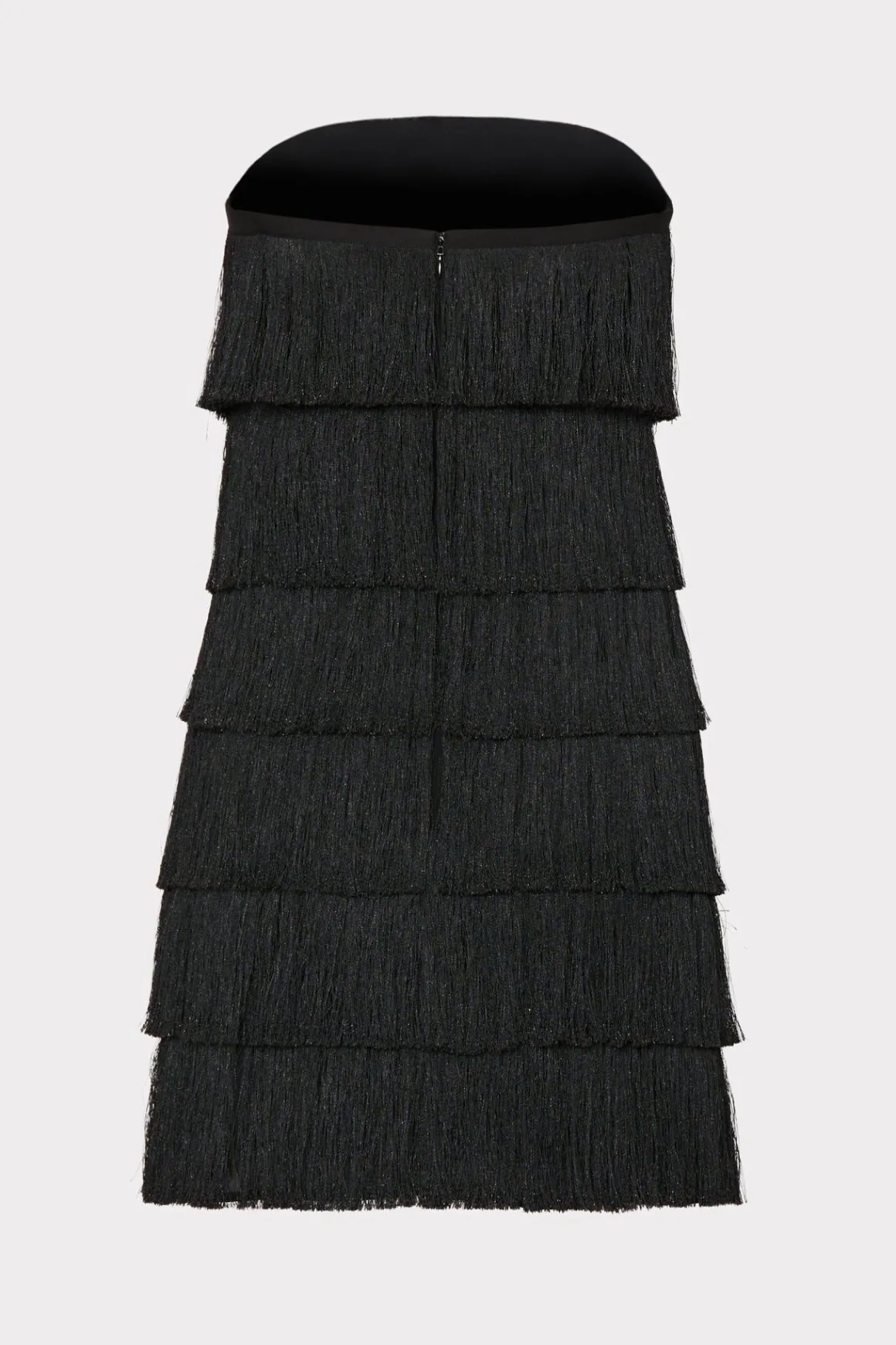 MILLY Little Black Dresses-Nuoir Metallic Fringe Dress Black Metallic
