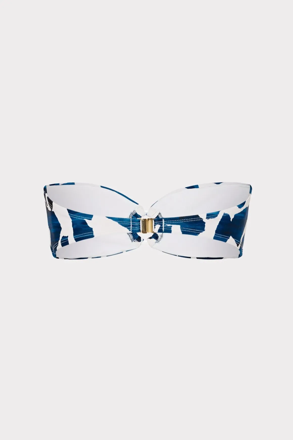MILLY Bikinis-Ocean Puzzle Bandeau Top Navy Multi