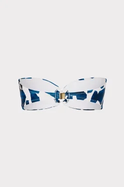 MILLY Jumpsuits & Rompers-Ocean Puzzle Bandeau Top Navy Multi