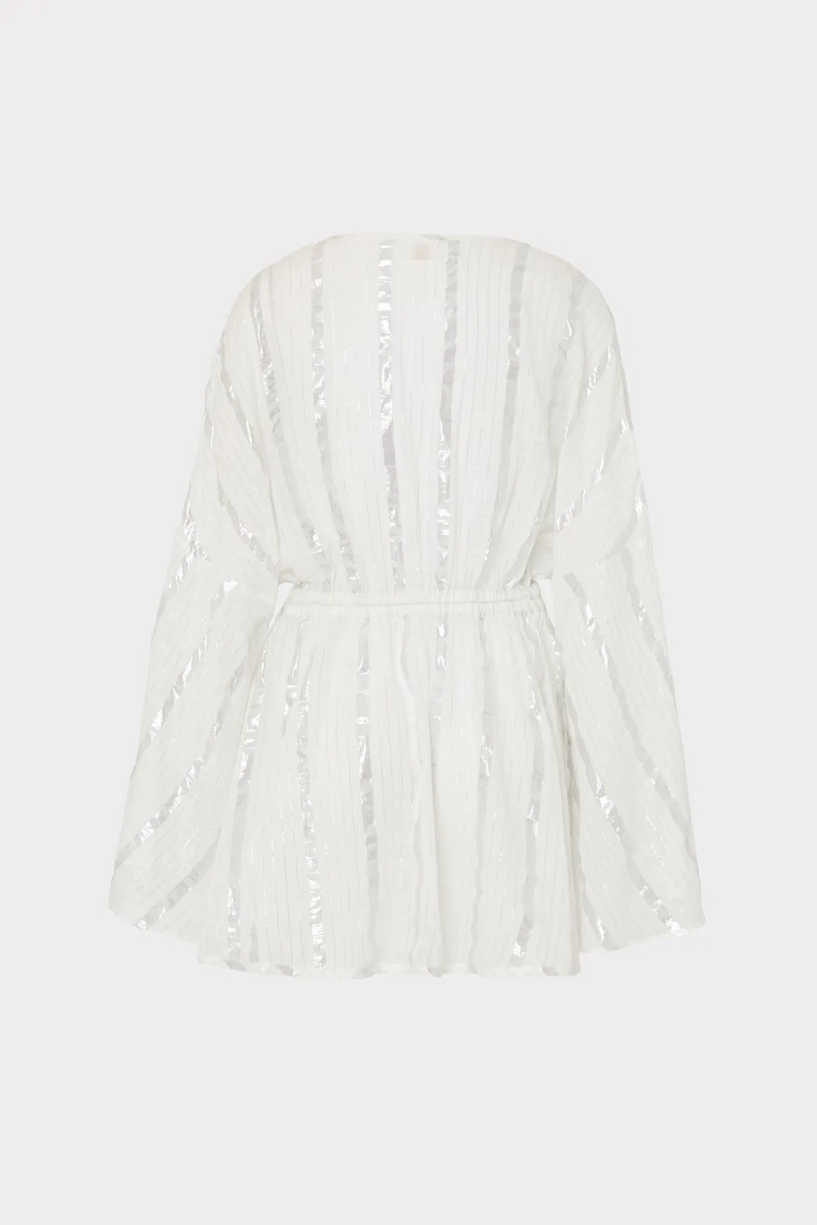 MILLY Cover-Ups-Olympia Lurex Stripe Coverup Dress White