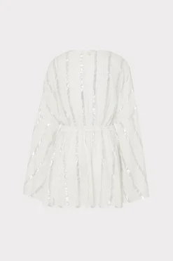 MILLY Jumpsuits & Rompers-Olympia Lurex Stripe Coverup Dress White