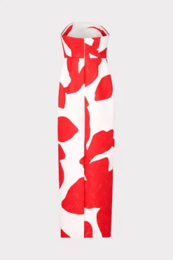 MILLY Maxi Dresses-Orion Grand Foliage Dress Red/White