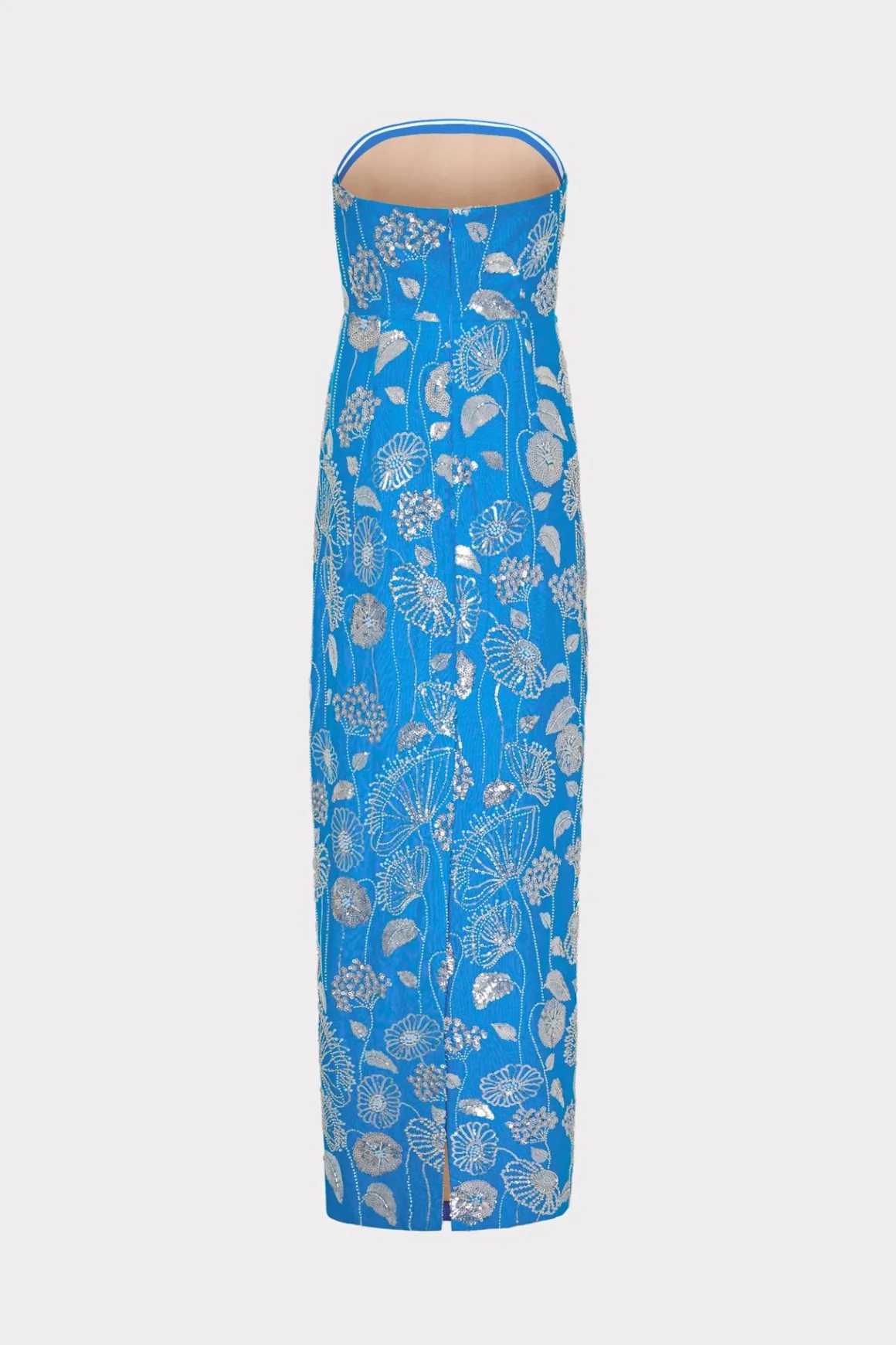 MILLY Cocktail Dresses-Orion Sequin Embellished Linen Dress Blue/White