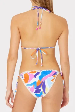 MILLY Jumpsuits & Rompers-Painted Bloom Bikini Bottom Blue Multi