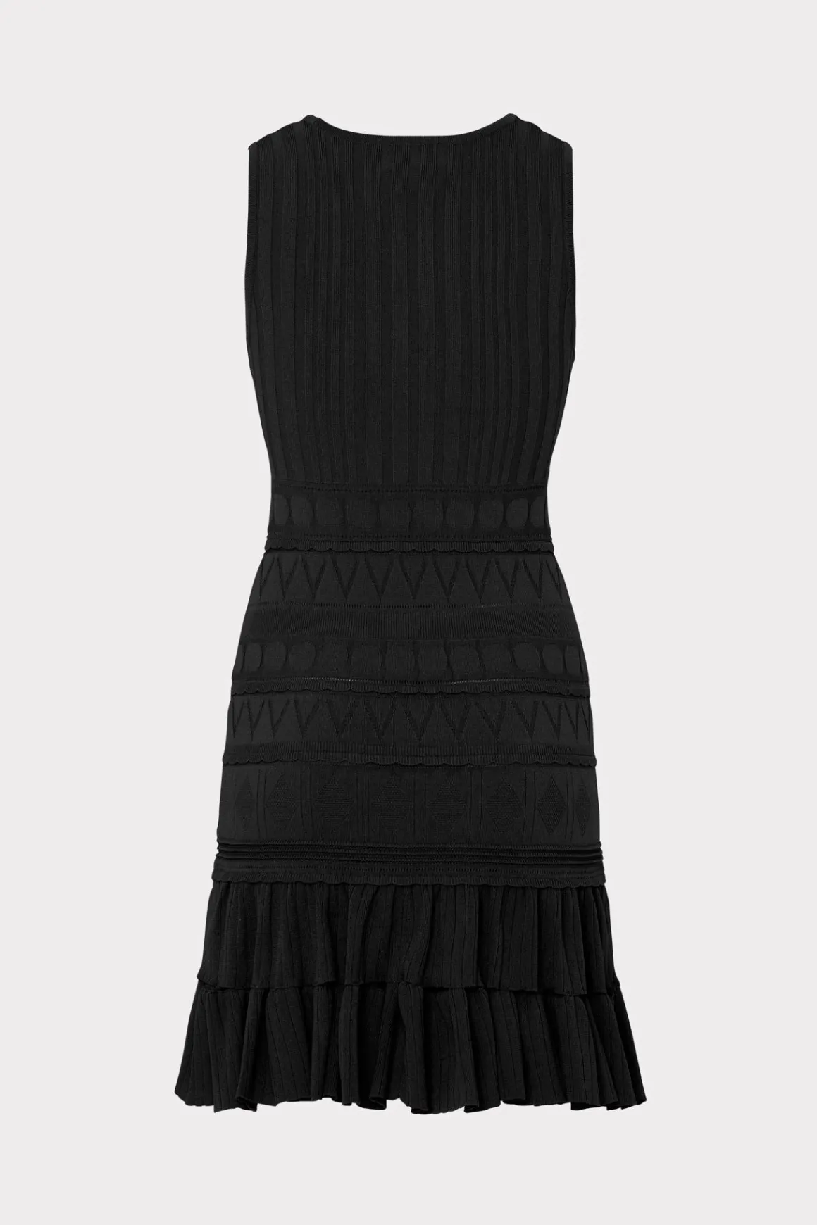 MILLY Sundresses-Pepper Knit Ruffle Mini Dress Black