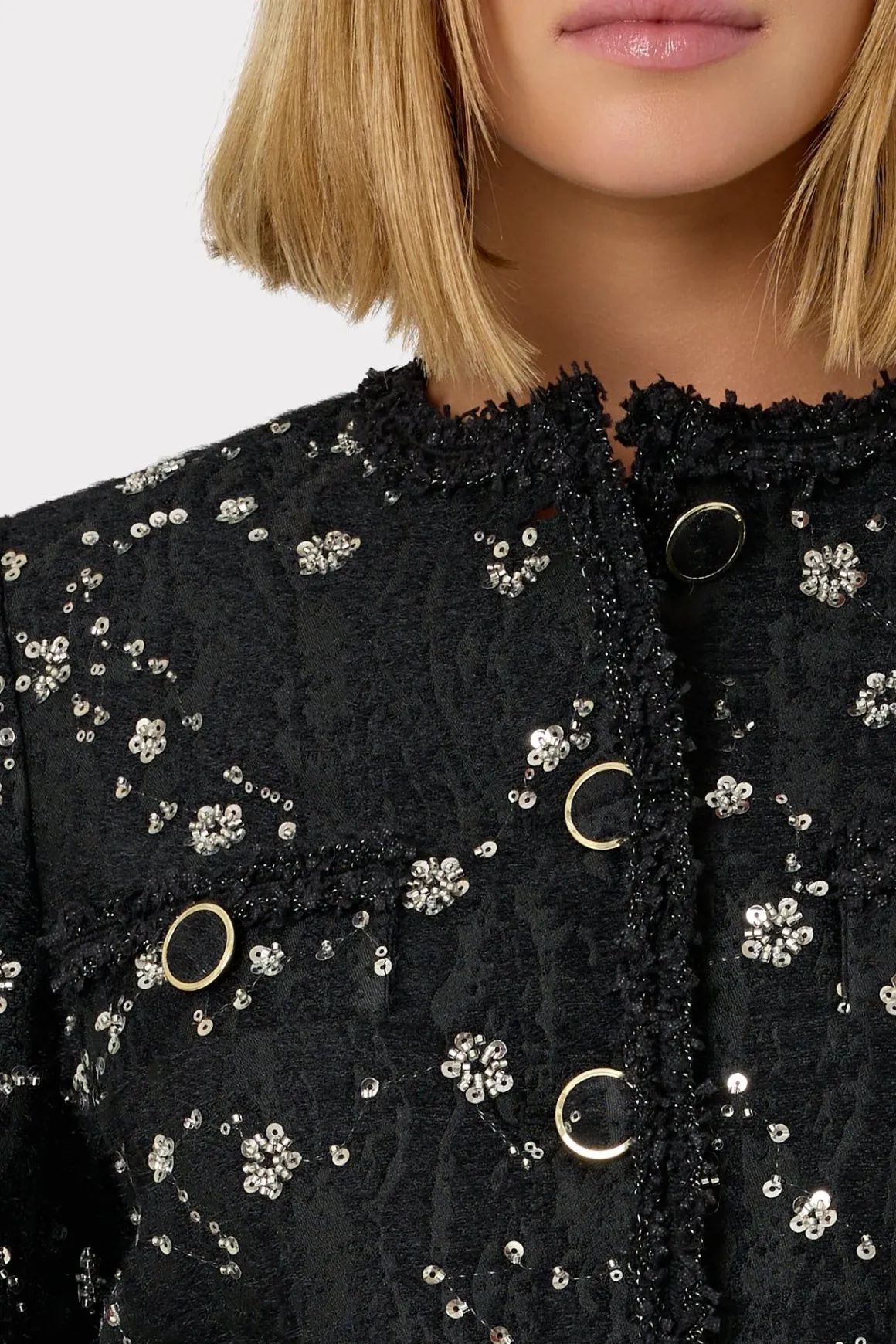 MILLY Coats & Jackets-Pheobe Beaded Jacket Black