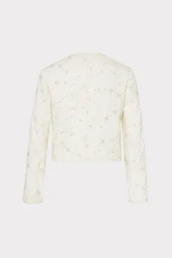 MILLY Coats & Jackets-Pheobe Beaded Jacket Ecru