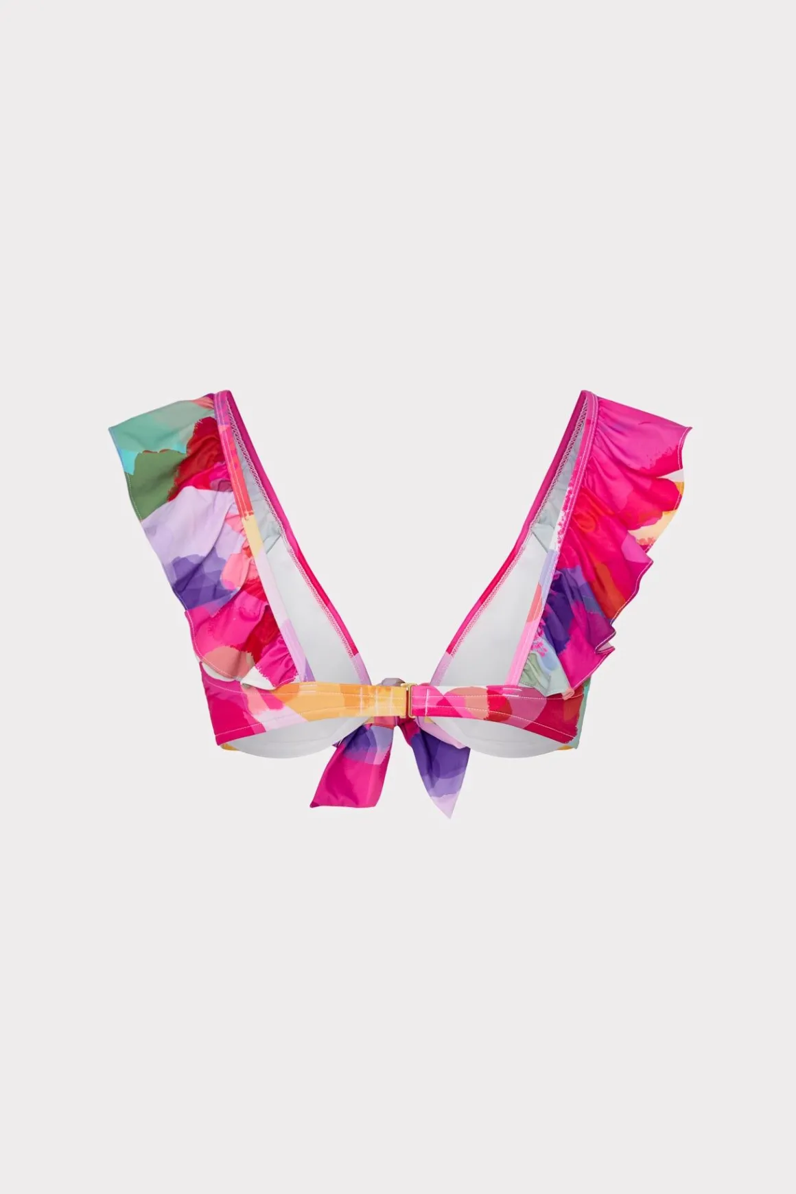 MILLY Jumpsuits & Rompers-Rainbow Waterfall Ruffle Bikini Top Multi