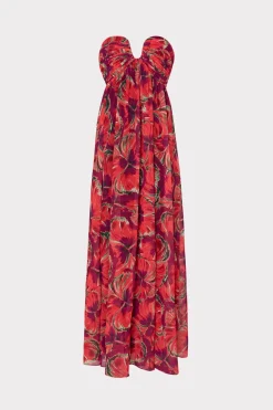 MILLY Jumpsuits & Rompers-River Windmill Floral Dress Red Multi