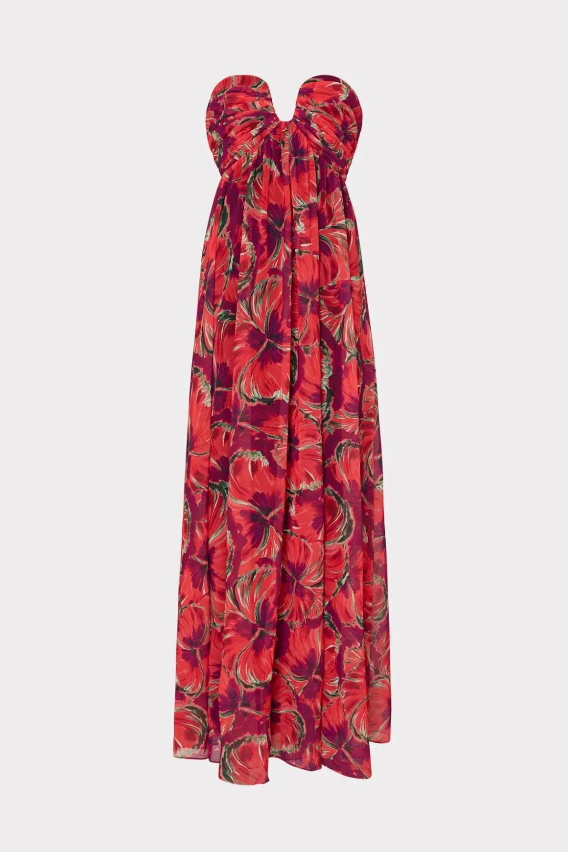 MILLY Jumpsuits & Rompers-River Windmill Floral Dress Red Multi