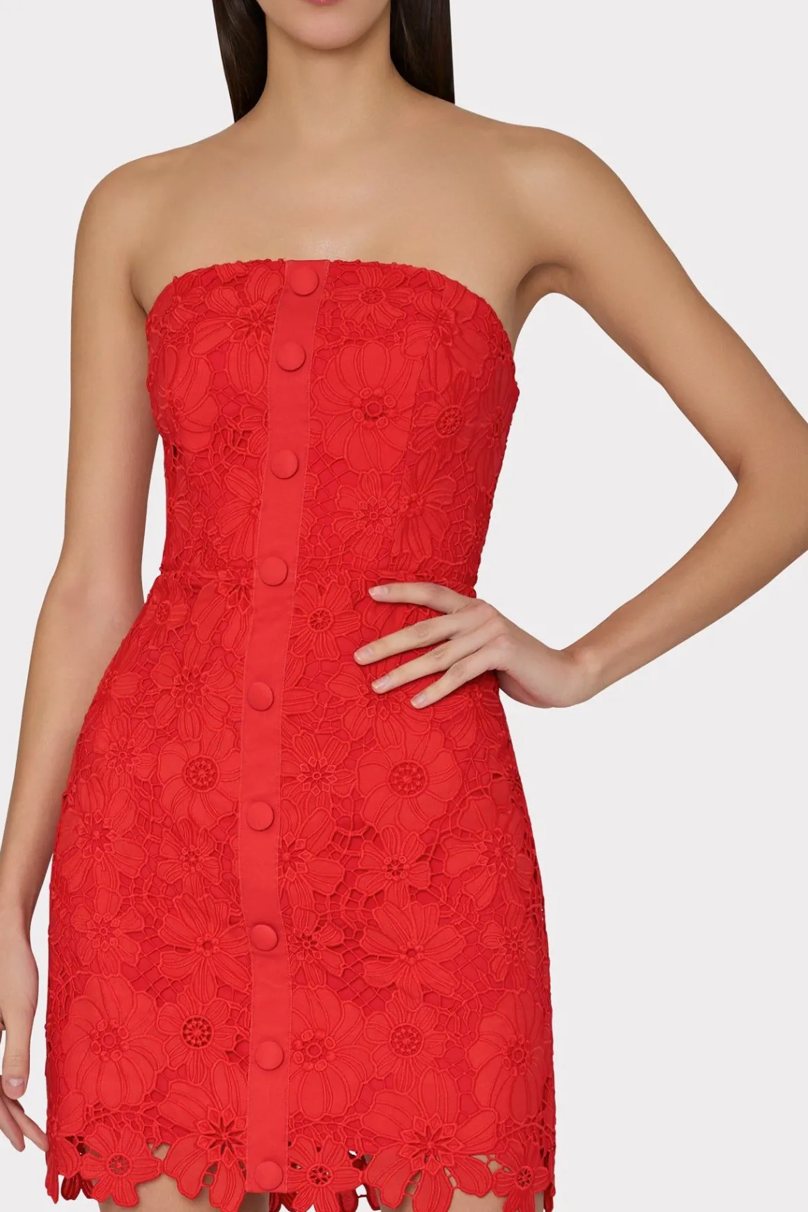 MILLY Jumpsuits & Rompers-Roja Lace Mini Dress Red