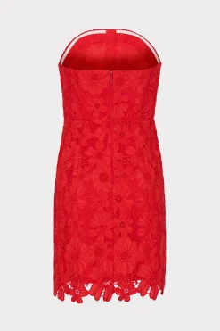 MILLY Cocktail Dresses-Roja Lace Mini Dress Red