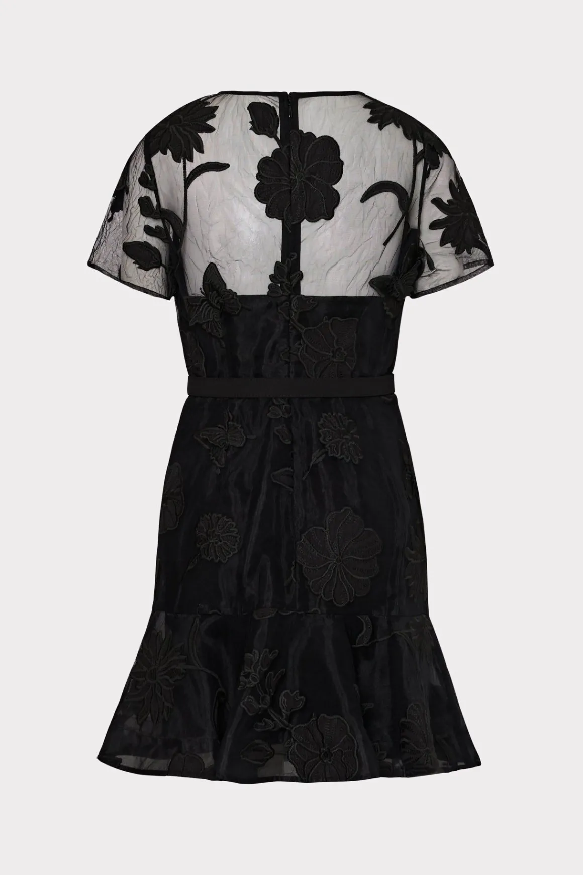 MILLY Cocktail Dresses-Rosie 3D Butterfly Embroidery Dress Black