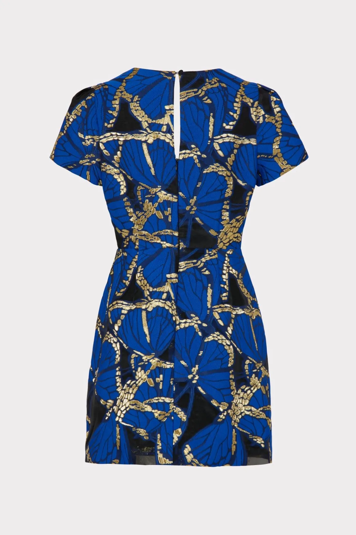 MILLY Jumpsuits & Rompers-Rowen Butterfly Jacquard Dress Blue Multi