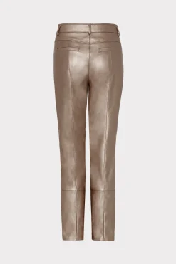 MILLY Pants-Rue Vegan Leather Pants Silver
