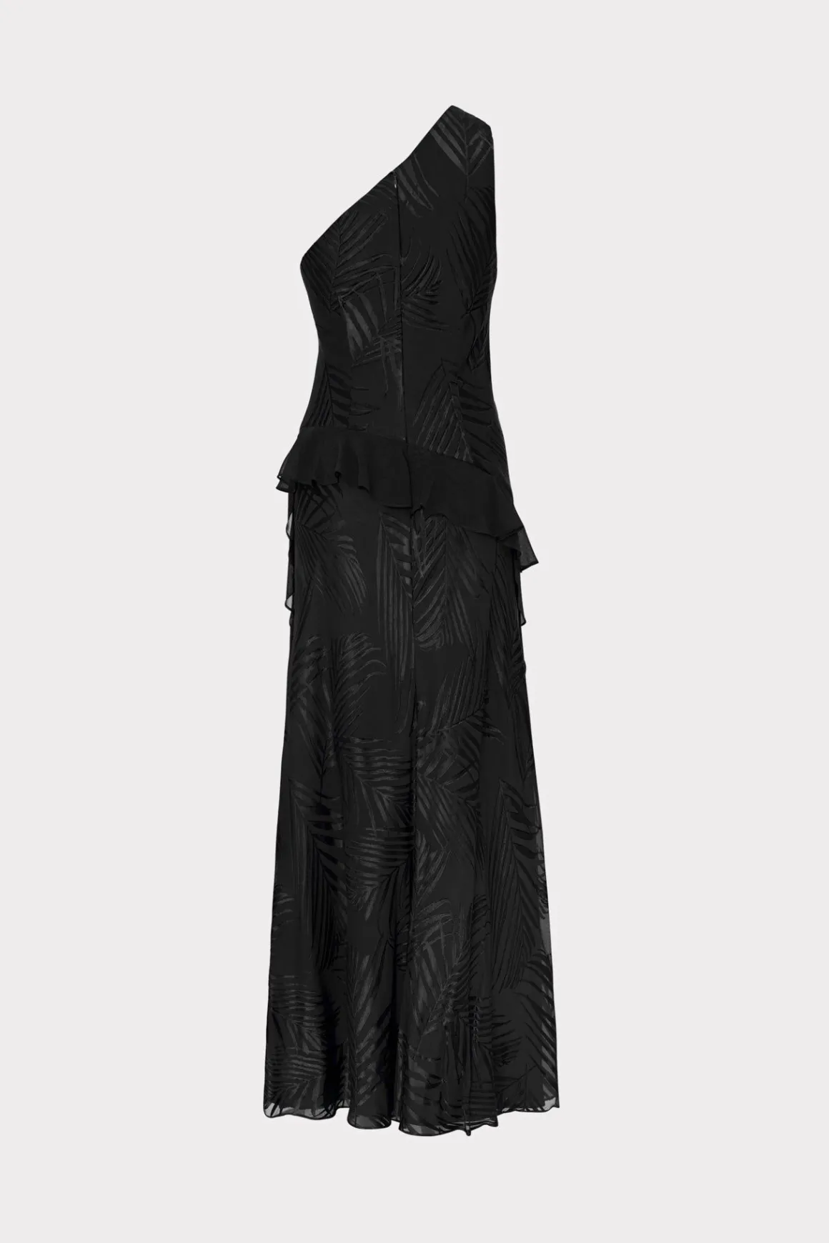 MILLY Little Black Dresses-Ryanna Chiffon Devore Dress Black