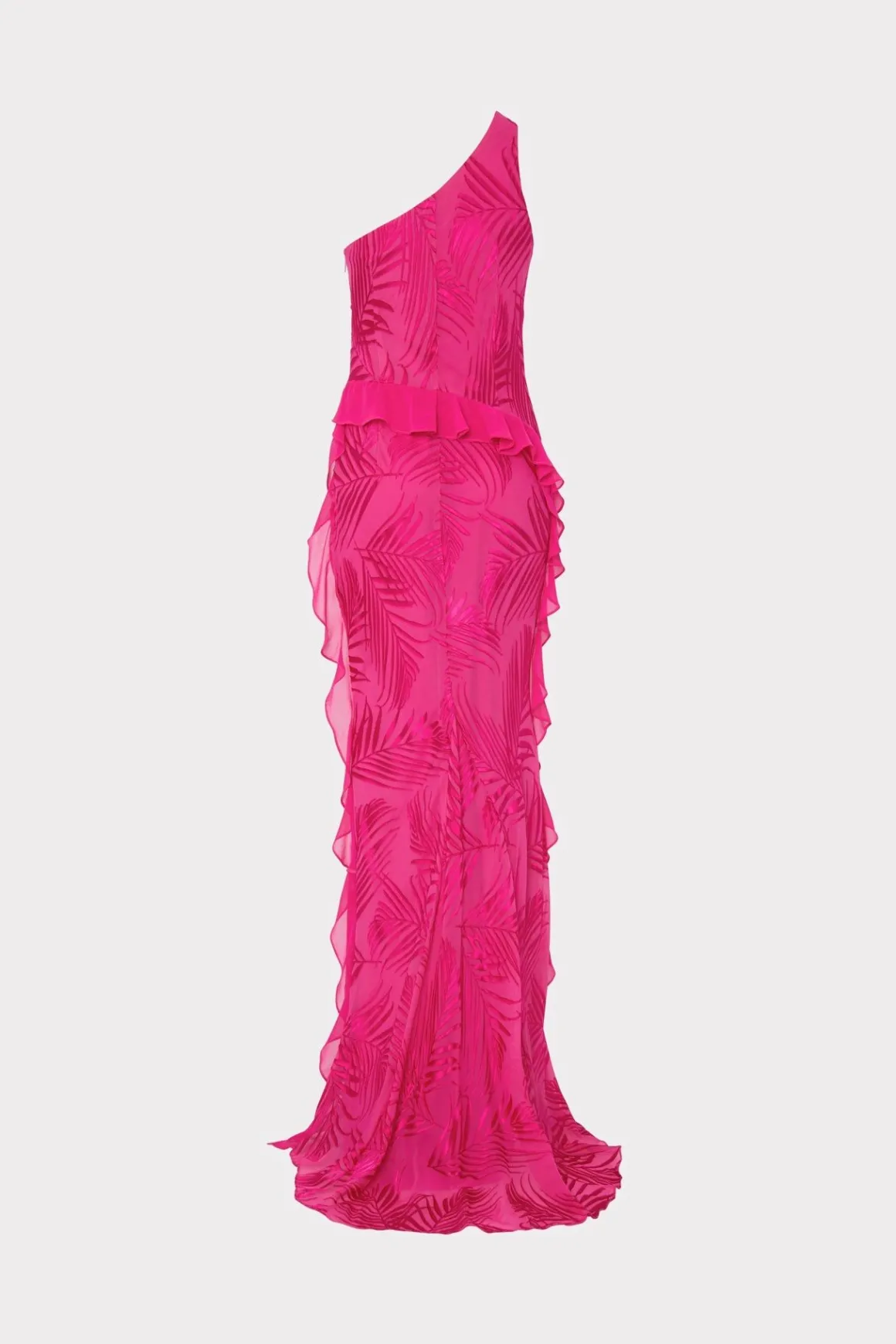 MILLY Pink Dresses-Ryanna Chiffon Devore Dress Pink Palm