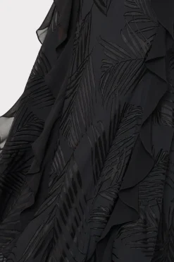 MILLY Guest Of Dresses-Ryanna Chiffon Devore Dress Black