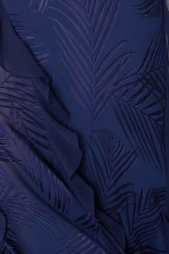 MILLY Maxi Dresses-Ryanna Chiffon Devore Dress Navy