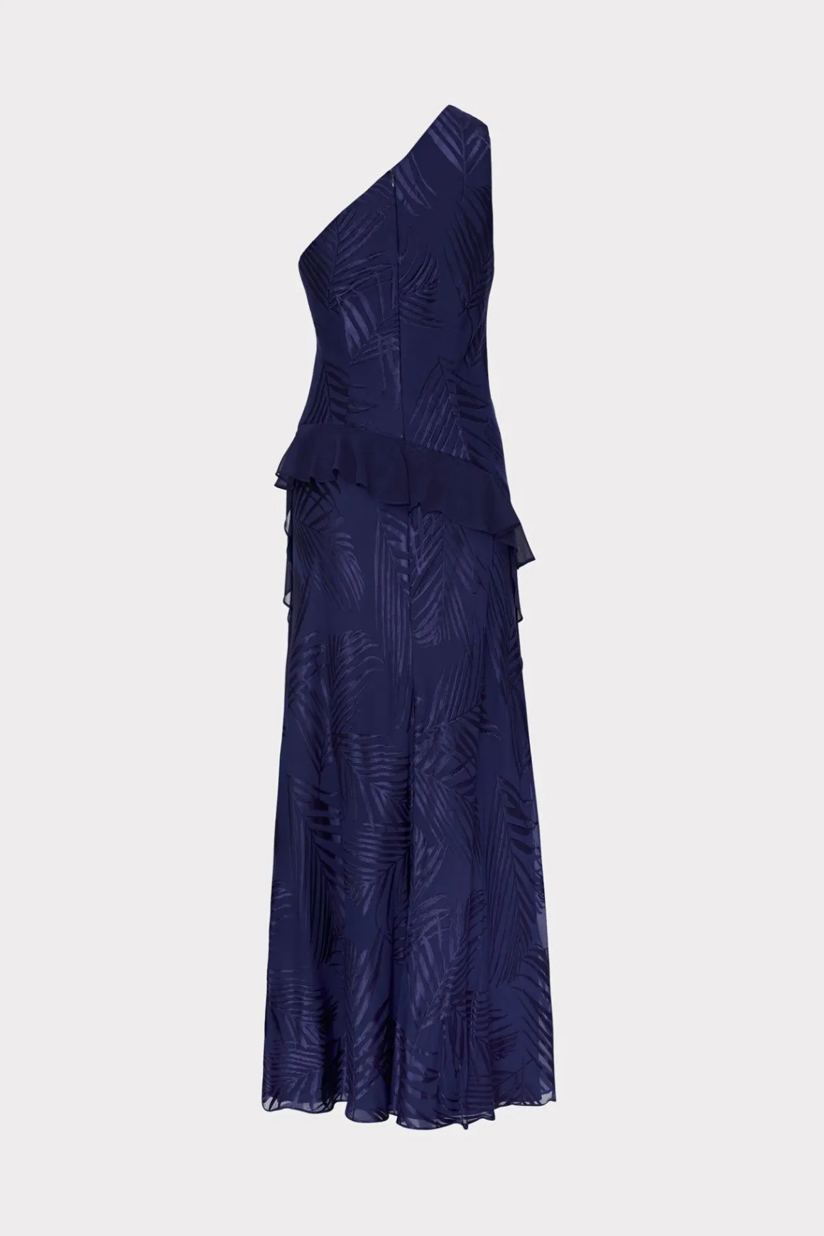 MILLY Evening Gowns-Ryanna Chiffon Devore Dress Navy